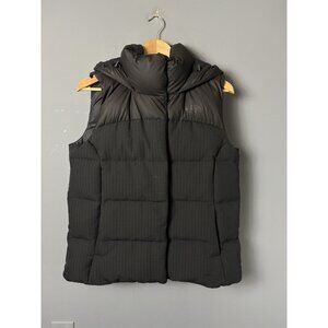 THE NORTH FACE Womens M Black Sleeveless Puffer Down Vest with Hood 700 Series